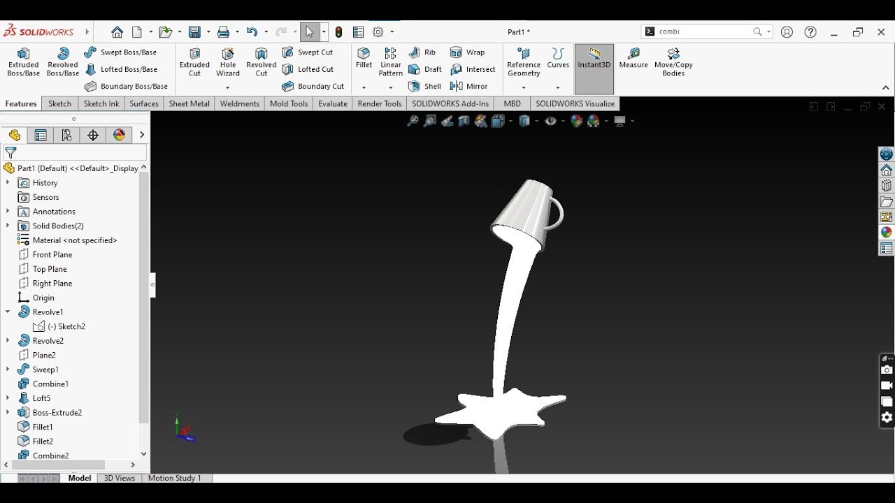 Creating a Unique Lamp Design Using Solidworks: Pour Me Some Light 