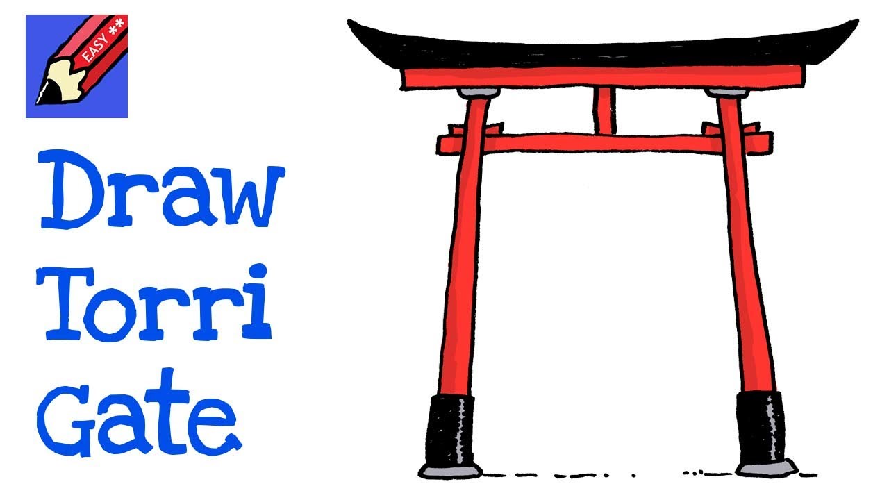 How to Draw a Japanese Torri Gate Real Easy
