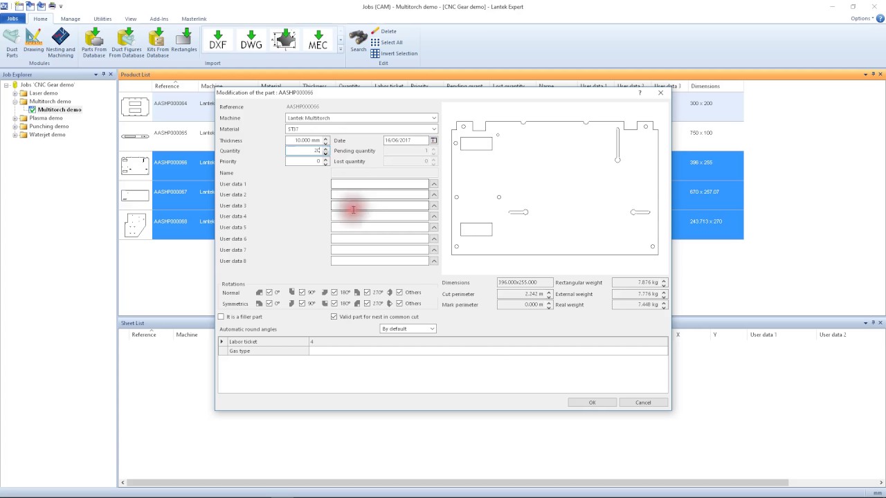 Multitorch programmeren deel 1 Lantek CAD/CAM