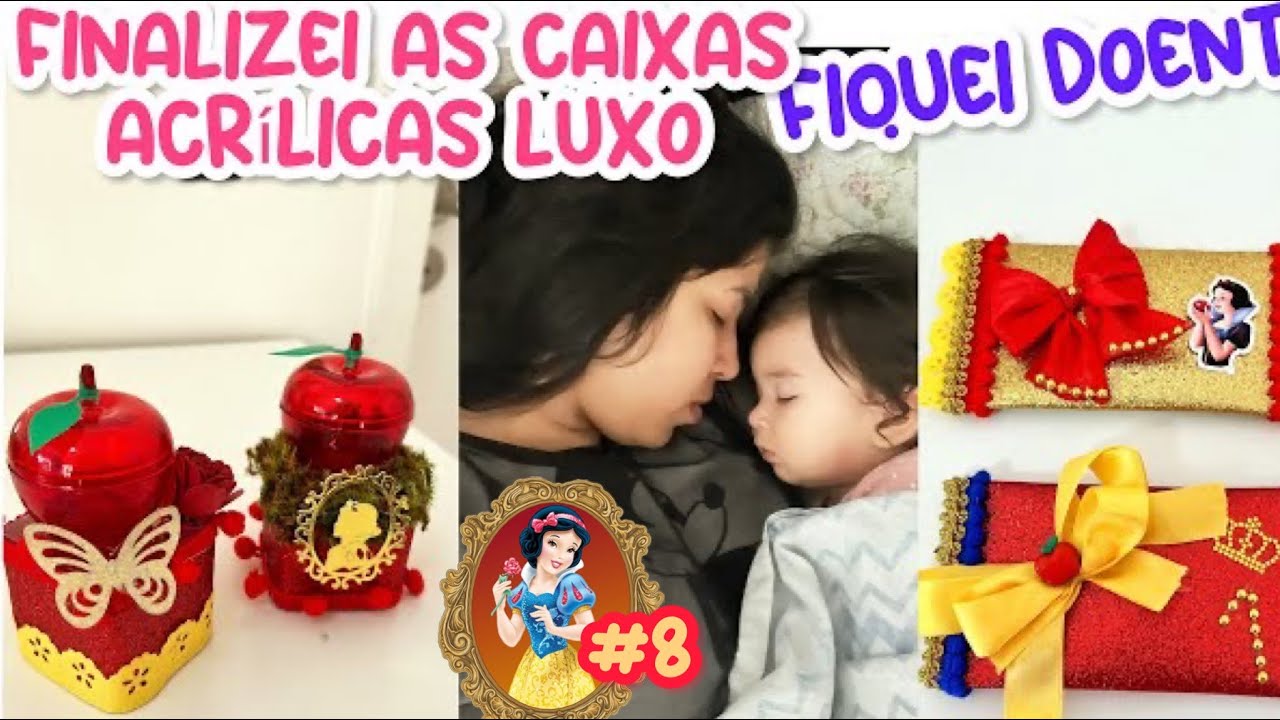 CAIXAS LUXO BRANCA DE NEVE E PORTA KIT KAT FINALIZADAS - Vlogando os preparativos ep.2