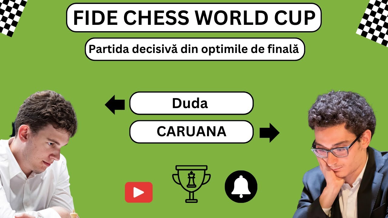 Jan-Krzysztof Duda - FABIANO CARUANA! Partida decisivă din 1/8 de finală. CUPA LUMII la ȘAH FIDE