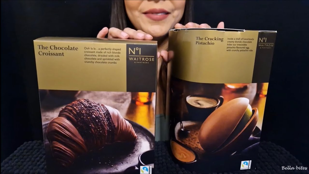 ASMR Mukbang Viral Waitrose Pistachio Easter Egg & Croissant Easter Egg