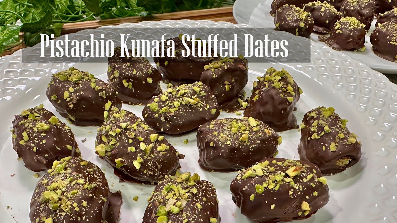 Pistachio kunafa Stuffed Dates || How to make Dubai Chocolate Covered Dates for Ramadan Recipe - RKC