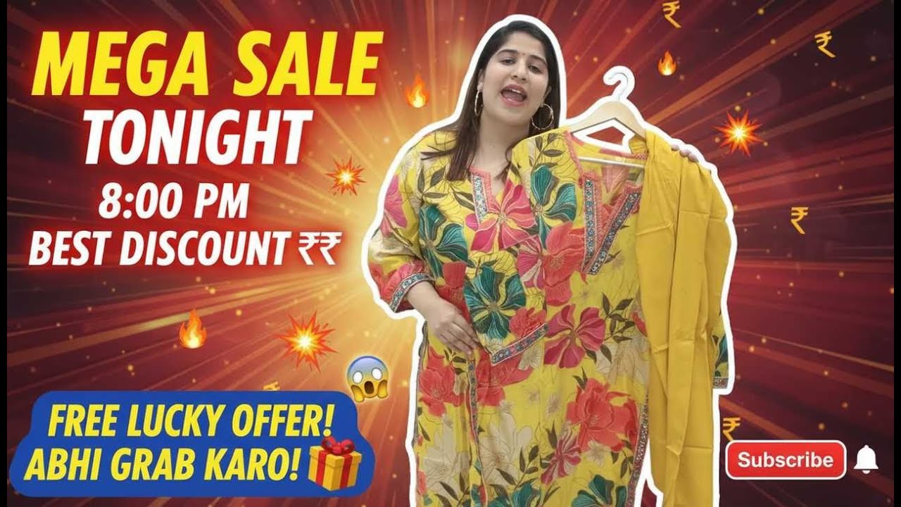 Mega Sale Tonight 🔥 8:00 PM Best Discount 💥 + Free Lucky Draw 🎁