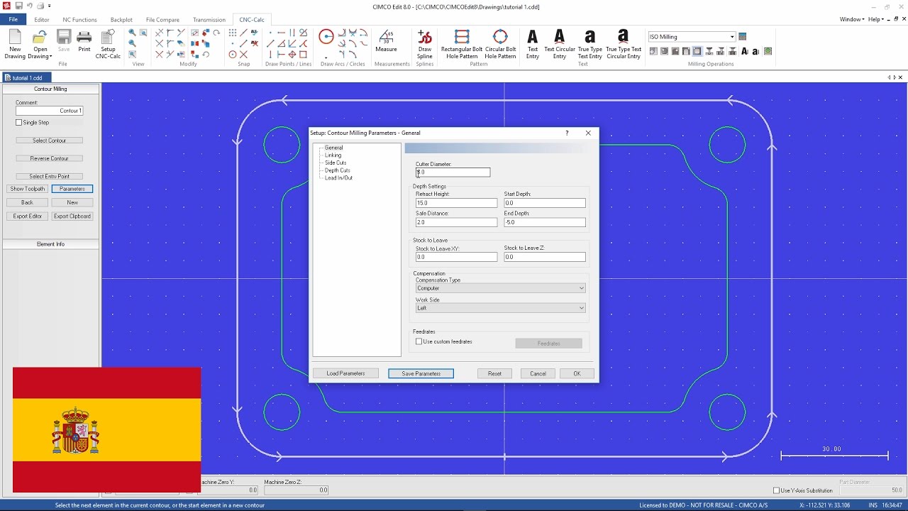 (Spanish) CIMCO Traning video - CNC-Calc - 6/6
