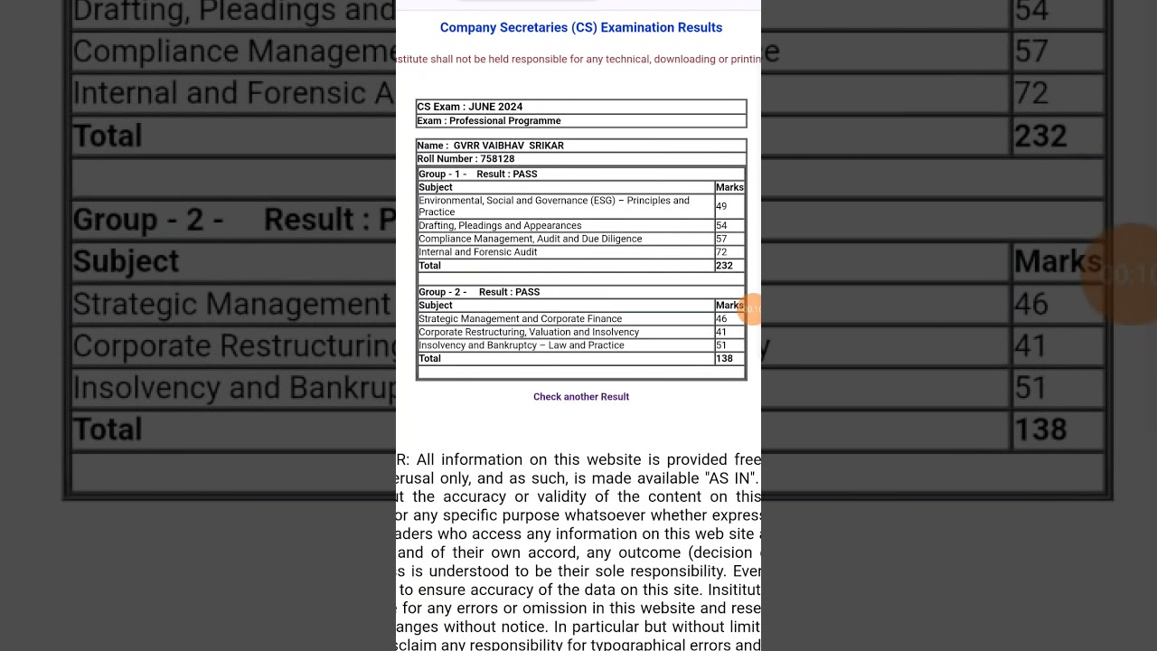 CS Professional June 2024 First Attempt Result #icsi #icsiexams #csprofessional