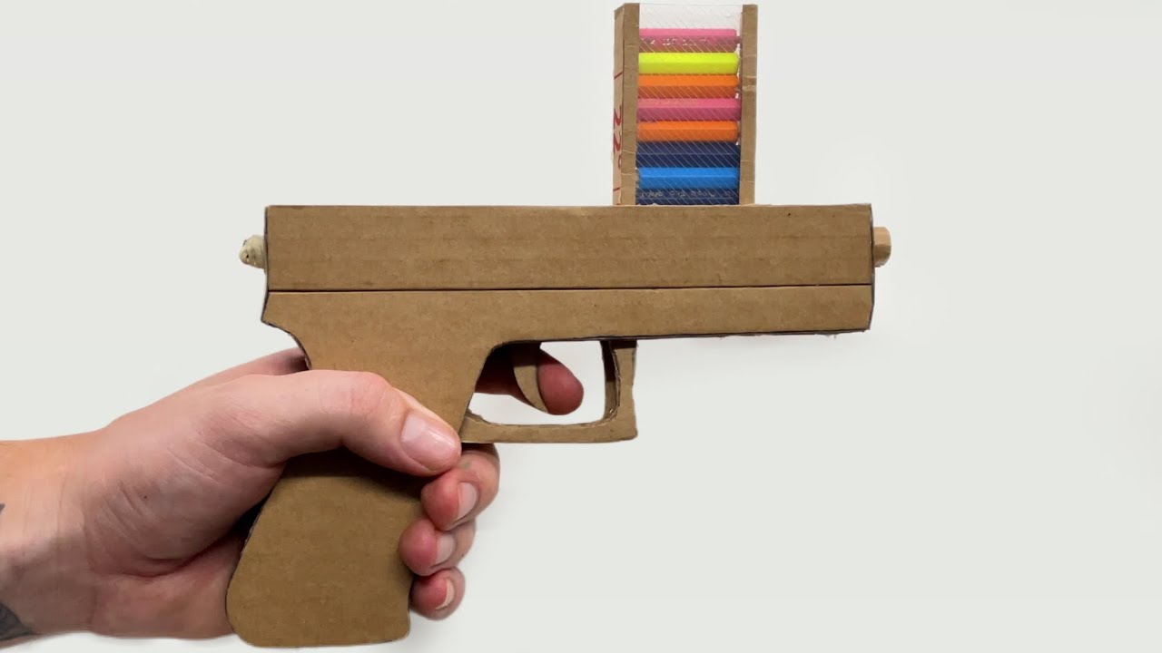 COMO FAZER UMA GLOCK DE PAPELÃO QUE DISPARA