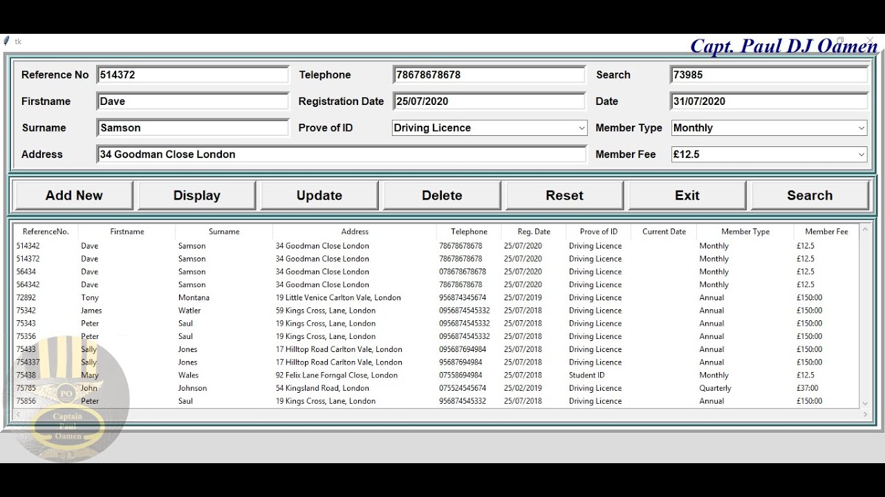 How to Create a Data Entry Form with MySQL Database and Treeview in Python - Part 2 of 3