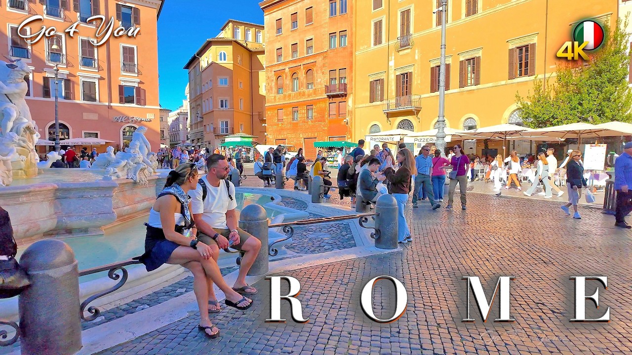 ROME ITALY 🇮🇹 What are the most visited places in Rome? Walking Tour 4K