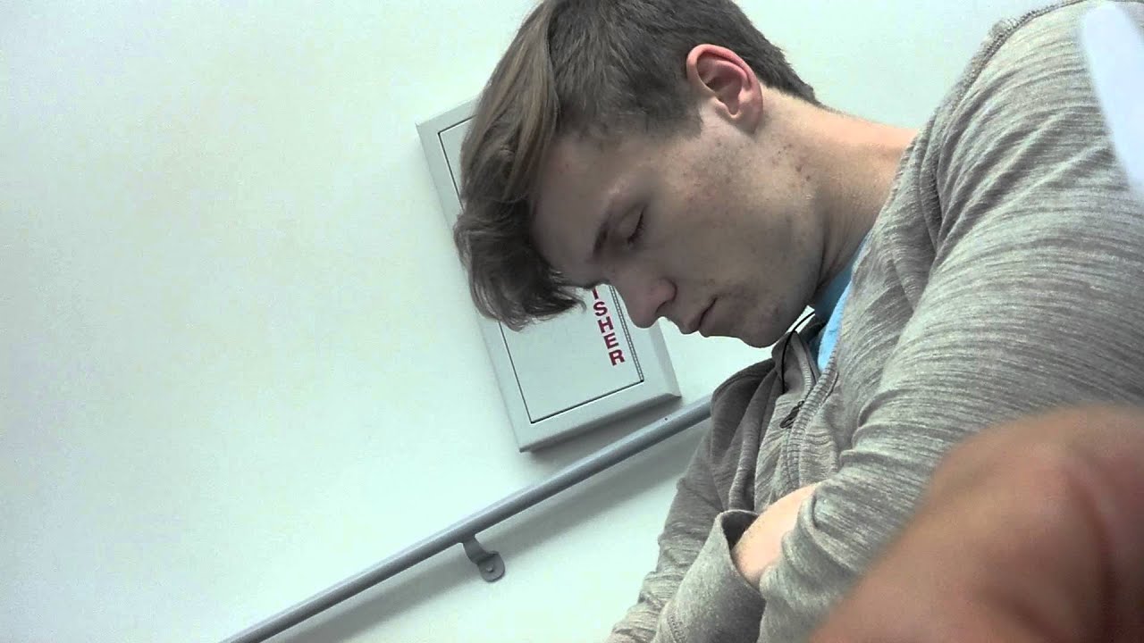 Head bobbing can't stay awake if he tried