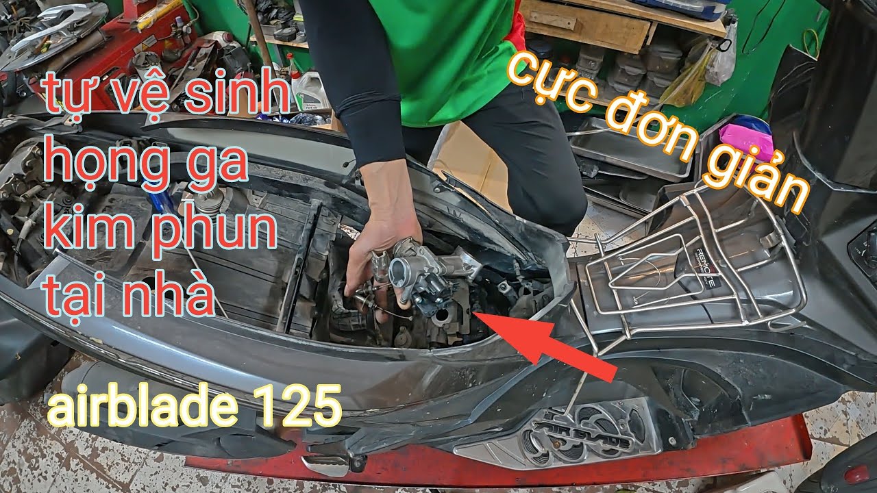 chia sẻ cách vệ sinh họng ga và kim phun điện tử xe airblade 125,tại nhà.cục đơn giản