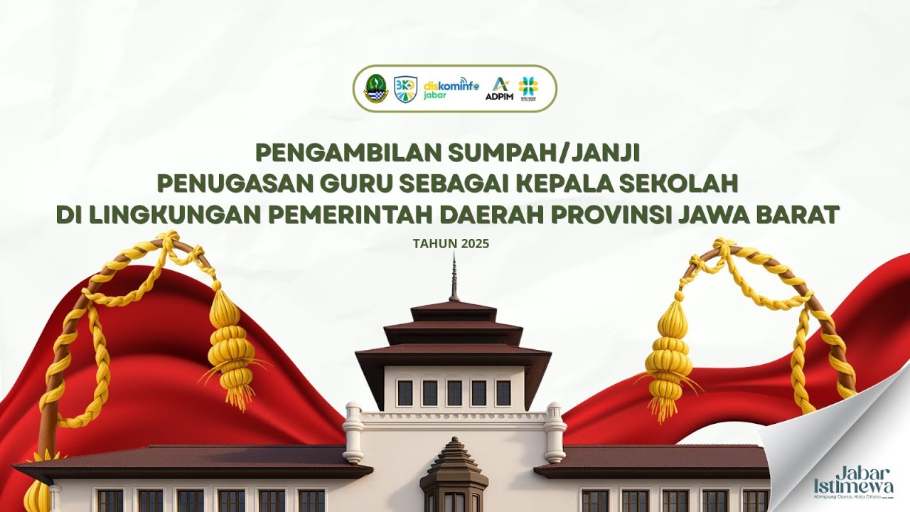 Pengambilan Sumpah/Janji Penugasan Guru Sebagai Kepala Sekolah di Lingkungan Pemdaprov Jabar