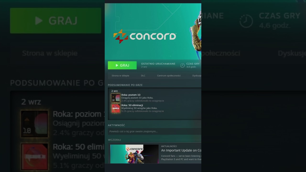 Concord Zwrot Gry 