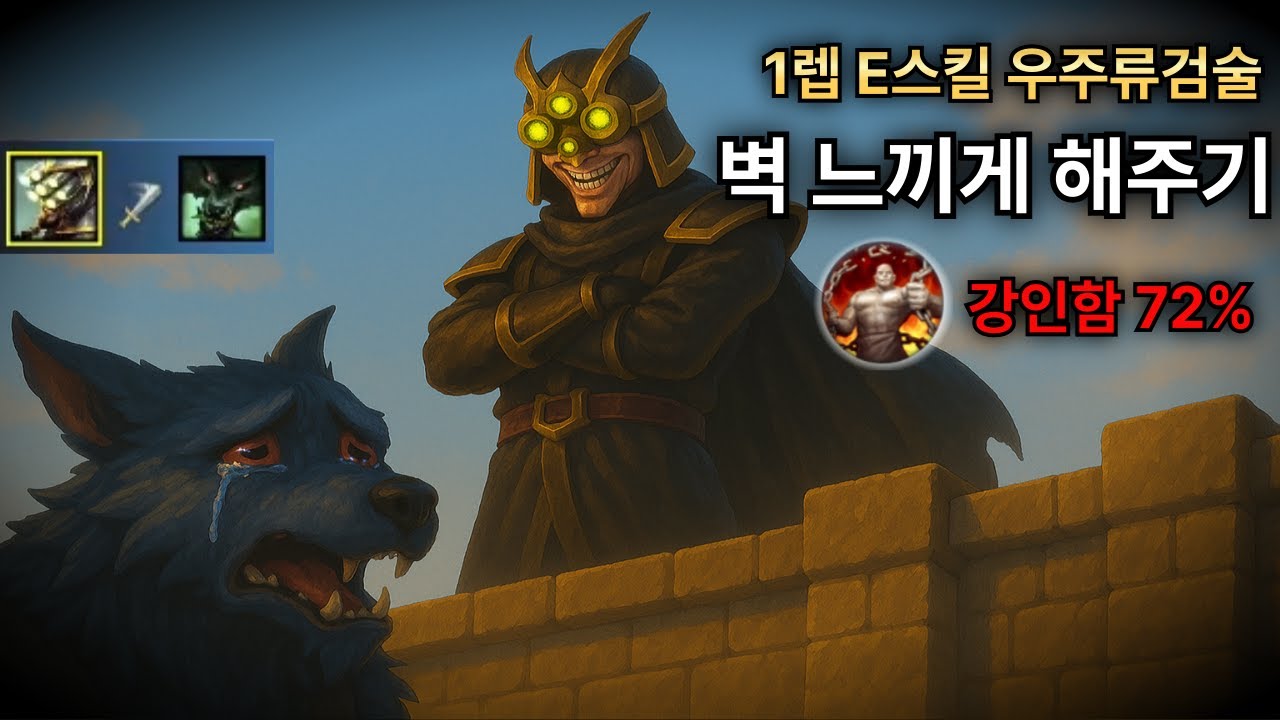 (롤) 탑마스터이 1렙 E스킬 🔥우주류검술🔥 강인함 72%!! 워윅 벽 느끼게 해줬습니다. ★마스터이 VS 워윅★