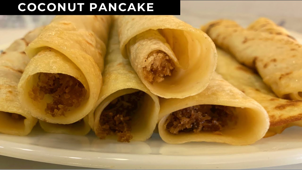 Pancake with Scraped Coconut Filling and Sugar
