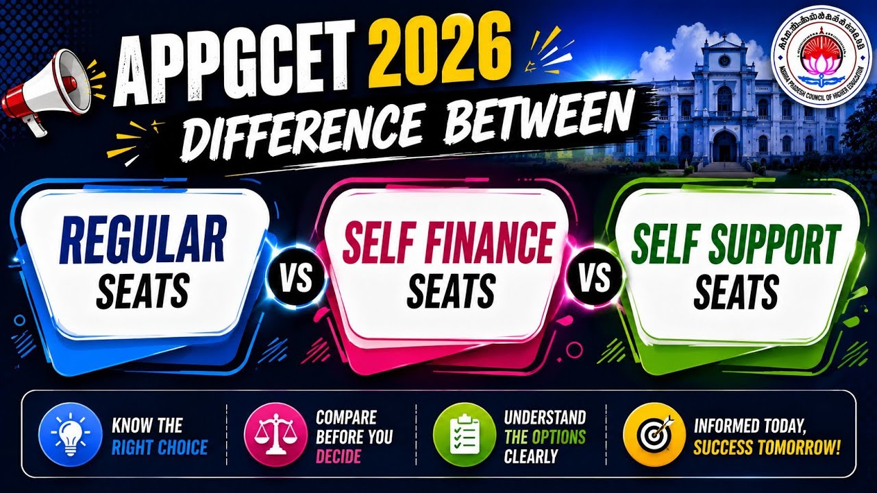 APPGCET 2026 Regular Seats vs Self Finance vs Self Support Seats | Complete Difference