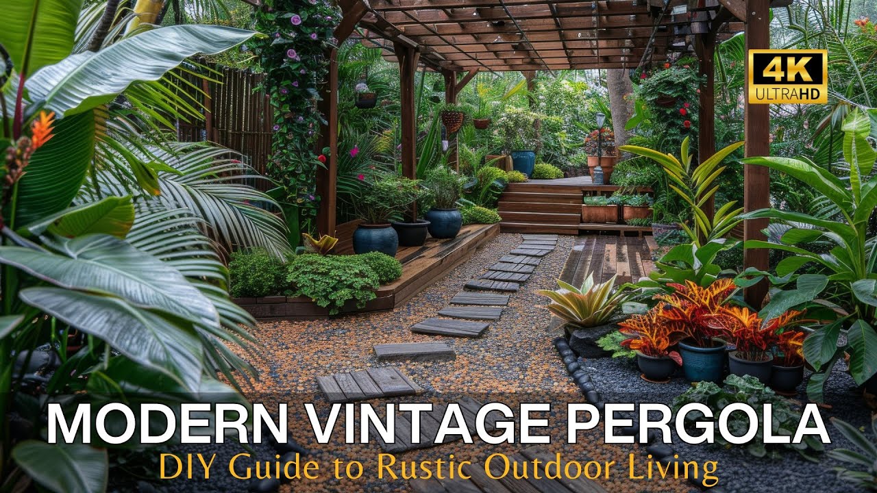 DIY Guide to Rustic Outdoor Living: Modern Vintage Pergola Ideas for Countryside Backyard Retreats