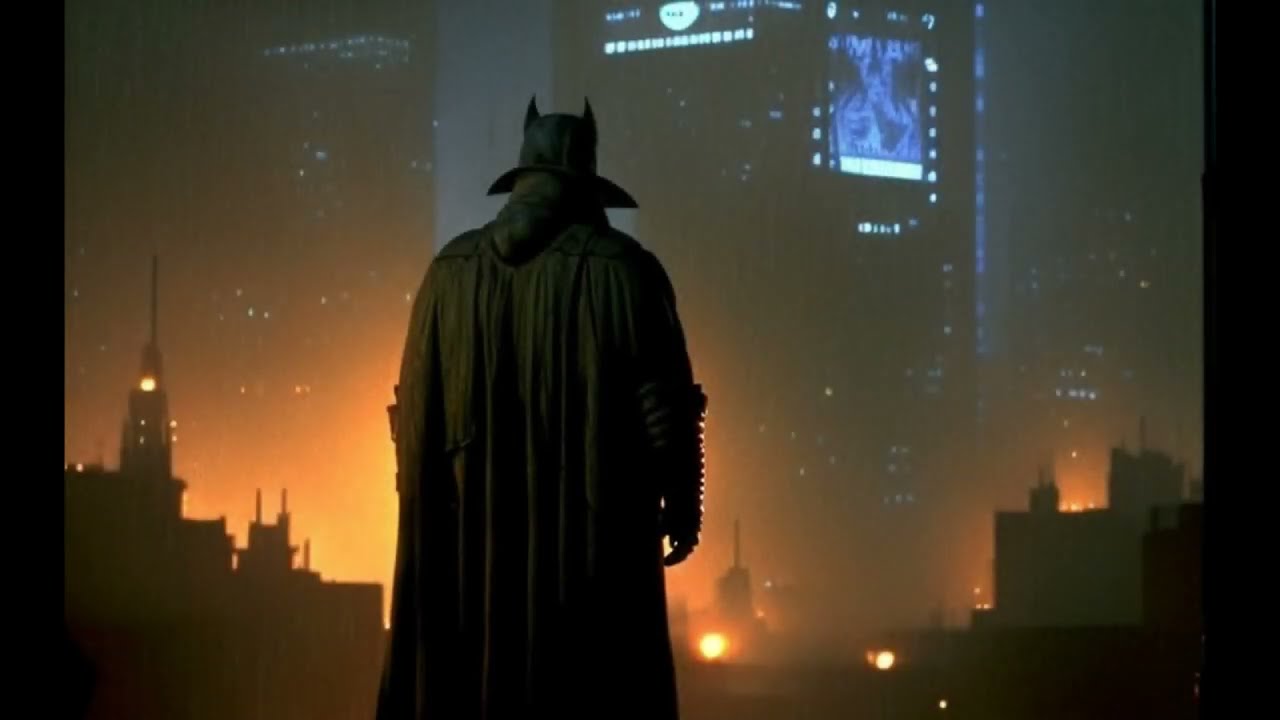 Batman in the Style of Blade Runner (As a Dark 80s Sci-Fi Movie)