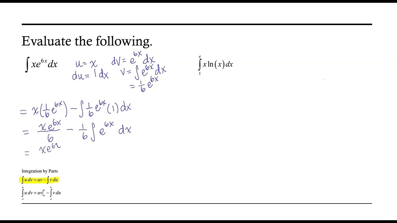 Examples of Integration by Parts