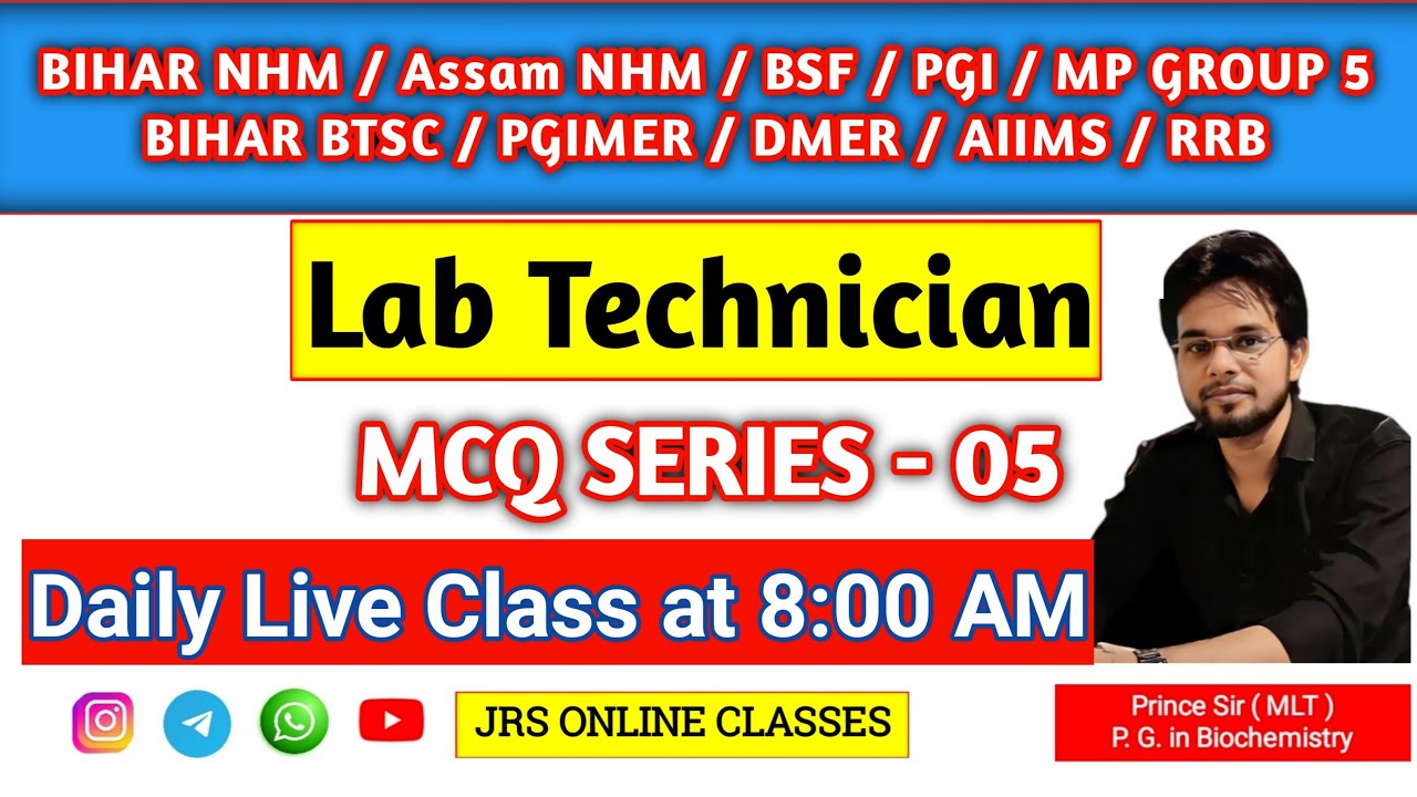 #05 Bihar NHM  2025 Lab Technician in Hindi by Prince Sir @jrsonlineclasses