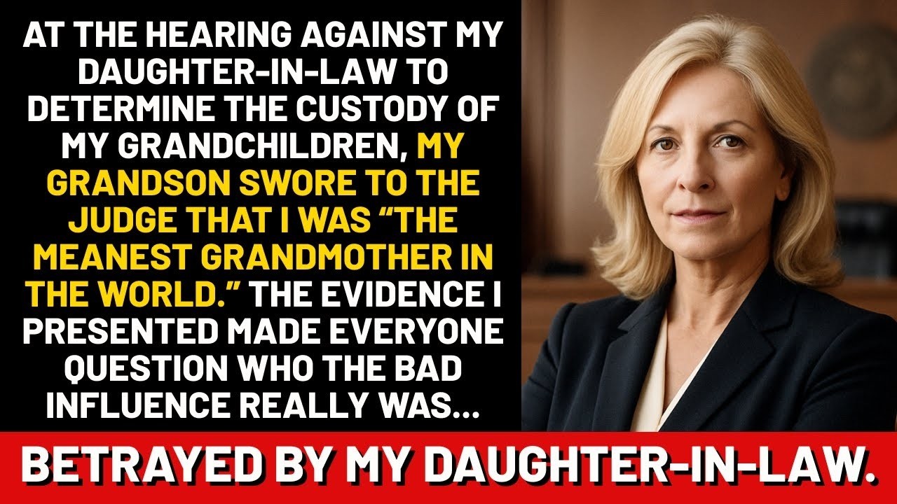 At the hearing against my daughter in law to determine the custody of my six year old grandchildre