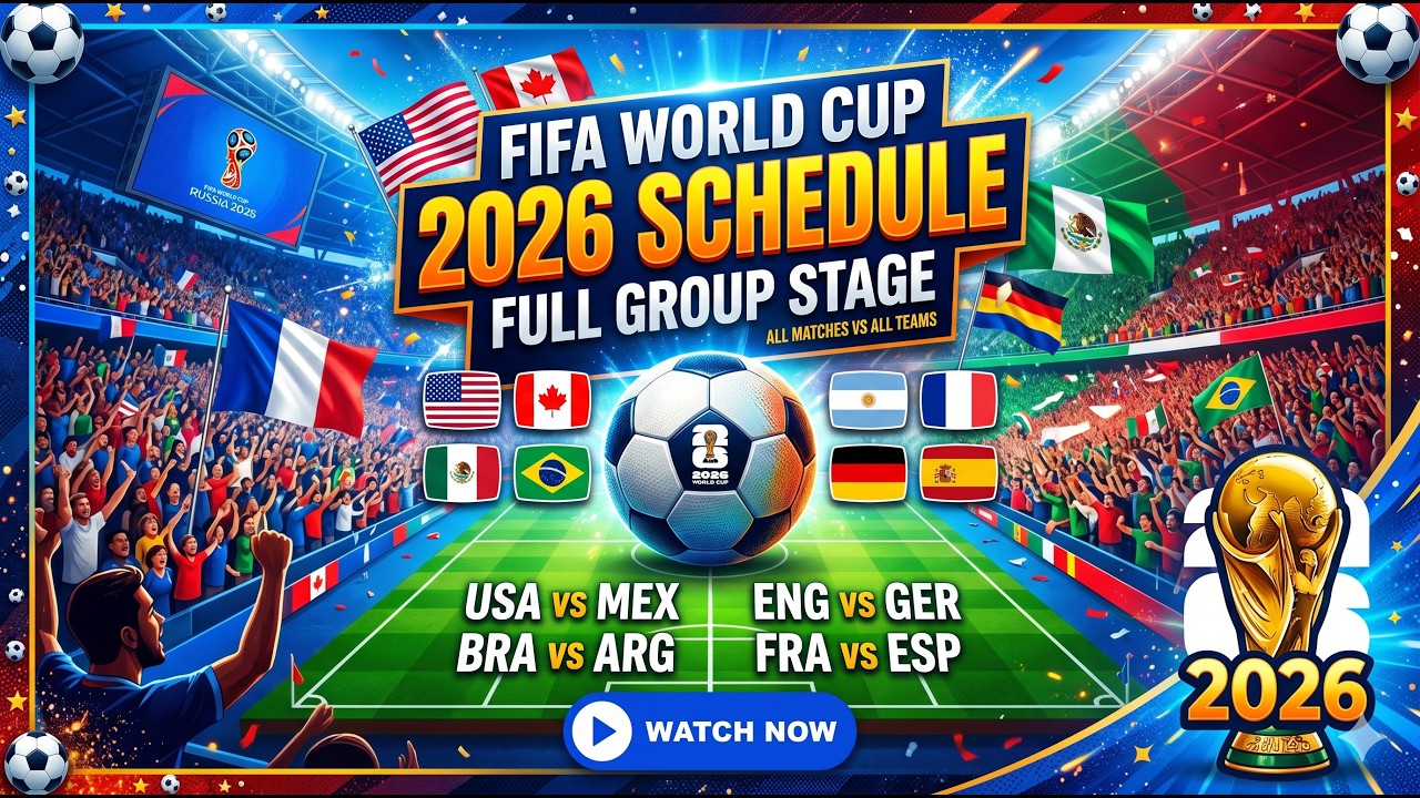 FIFA World Cup 2026 Schedule ⚽ | Full Group Stage | All Matches VS All Teams