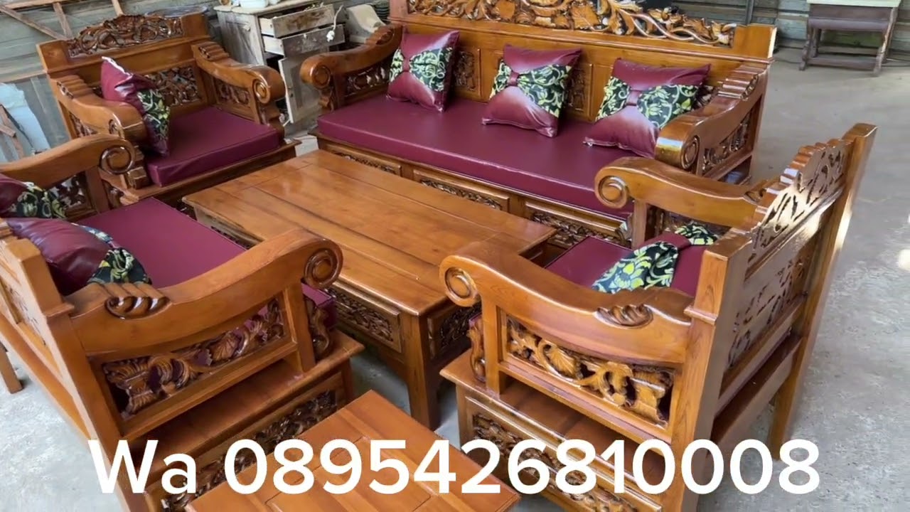 Kursi mewah buat lebaran bahan asli kayu jati