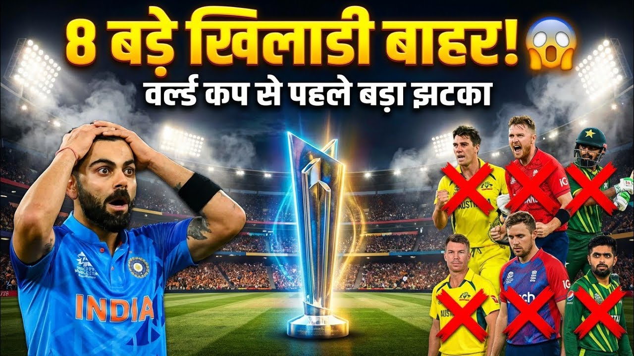 T20 World Cup SHOCK! 8 Big Players Ruled Out | Massive Blow for India & Australia!