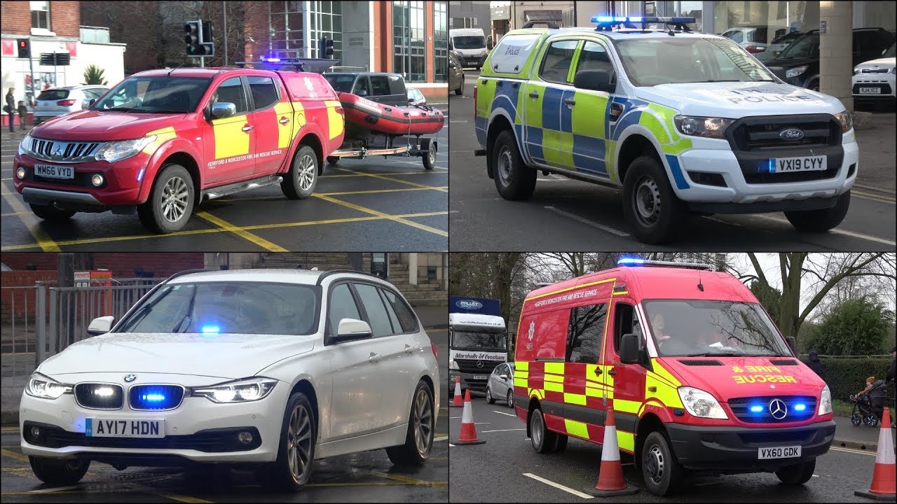 Fire Truck Towing Boat! - Police Cars and Ambulances responding to major flooding