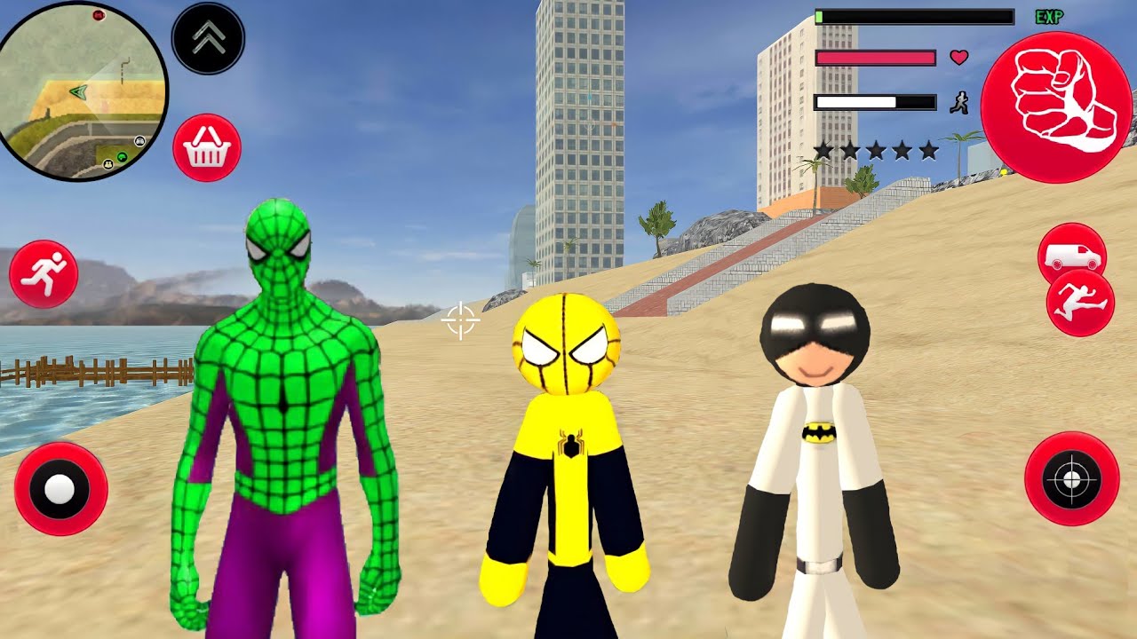 Mafia Spider-StickMan Rope Hero Update 2022 - S&uuml;per Kahraman Mafya &Ccedil;&ouml;p Adam #41 - Android Gameplay