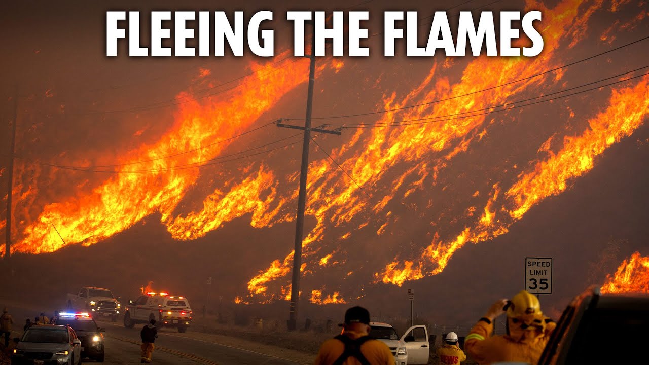 Hughes LA wildfire forces thousands to flee homes as it destroys 23 football pitches a minute
