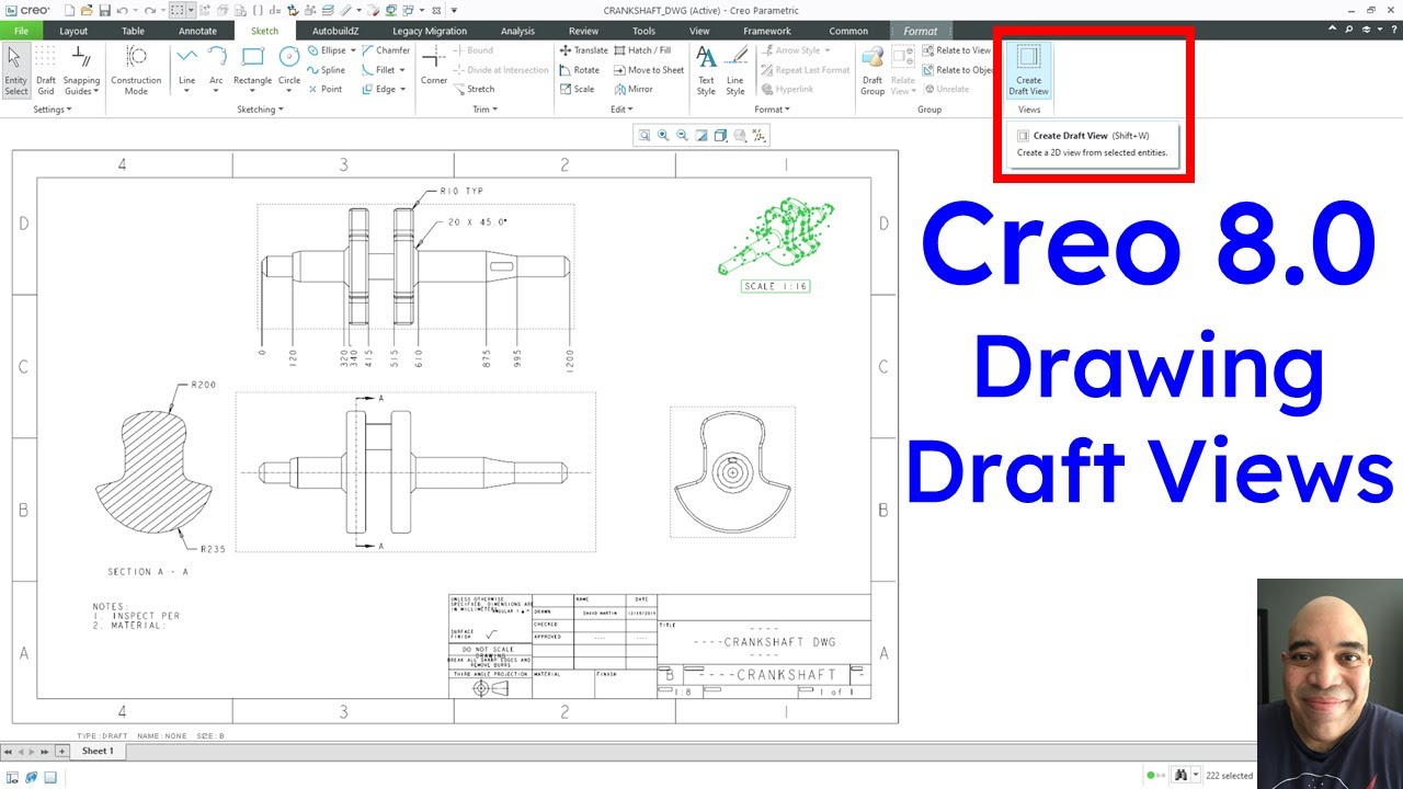 Creo Parametric 8.0 - Drawing Draft Views