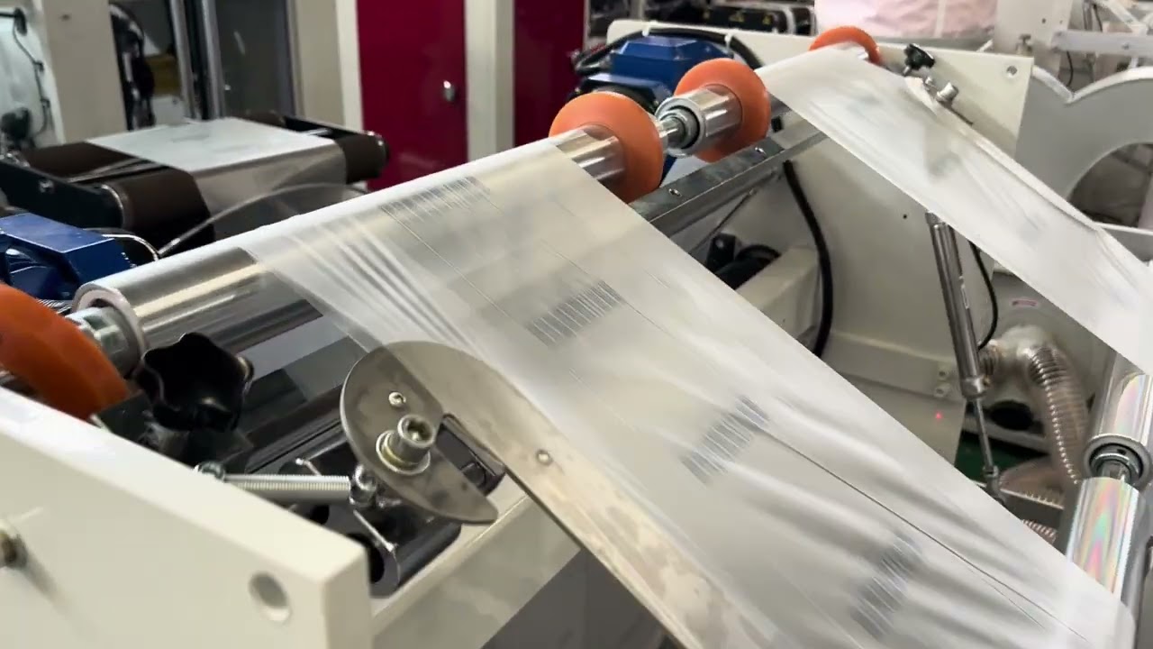 HSYT-450X2YW  Two Lines Flat/T-shirt Bag-on-Roll Making Machine With Core & Coreless