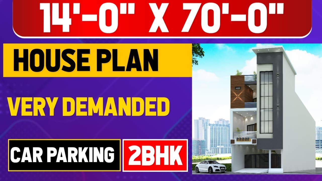 14x70 House Plan || 14*70 House Plan 2BHK || 14*70 House Plan With Car Parking ||Girish Architecture
