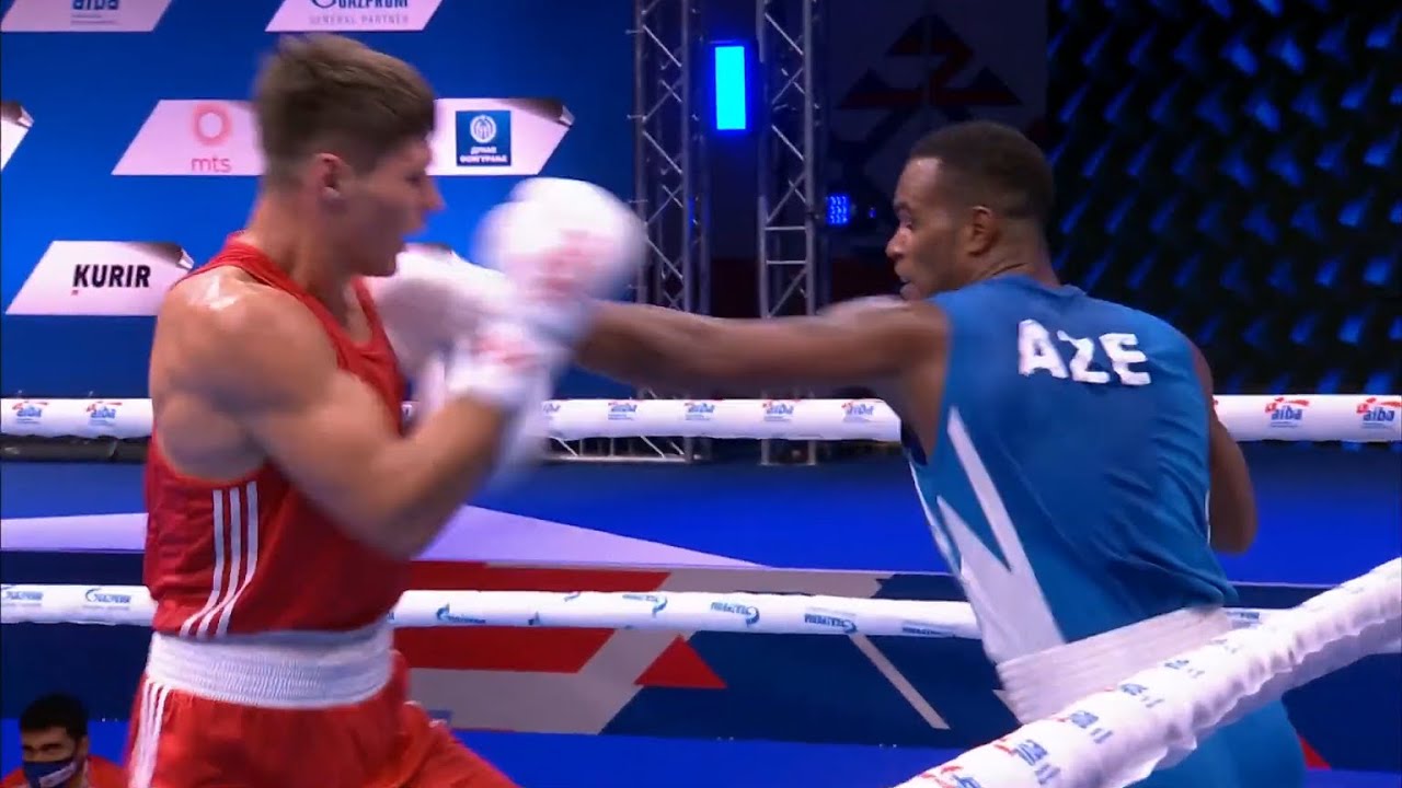 Day 7 (86kg) ARADOAIE Paul (ROU) vs  ALFONSO DOMINGUEZ Loren (AZE) | AIBA WCHs 2021