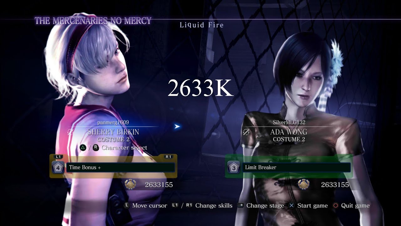 Resident Evil 6 The Mercenaries NM PS5 Sherry & Ada Liquid Fire full combo