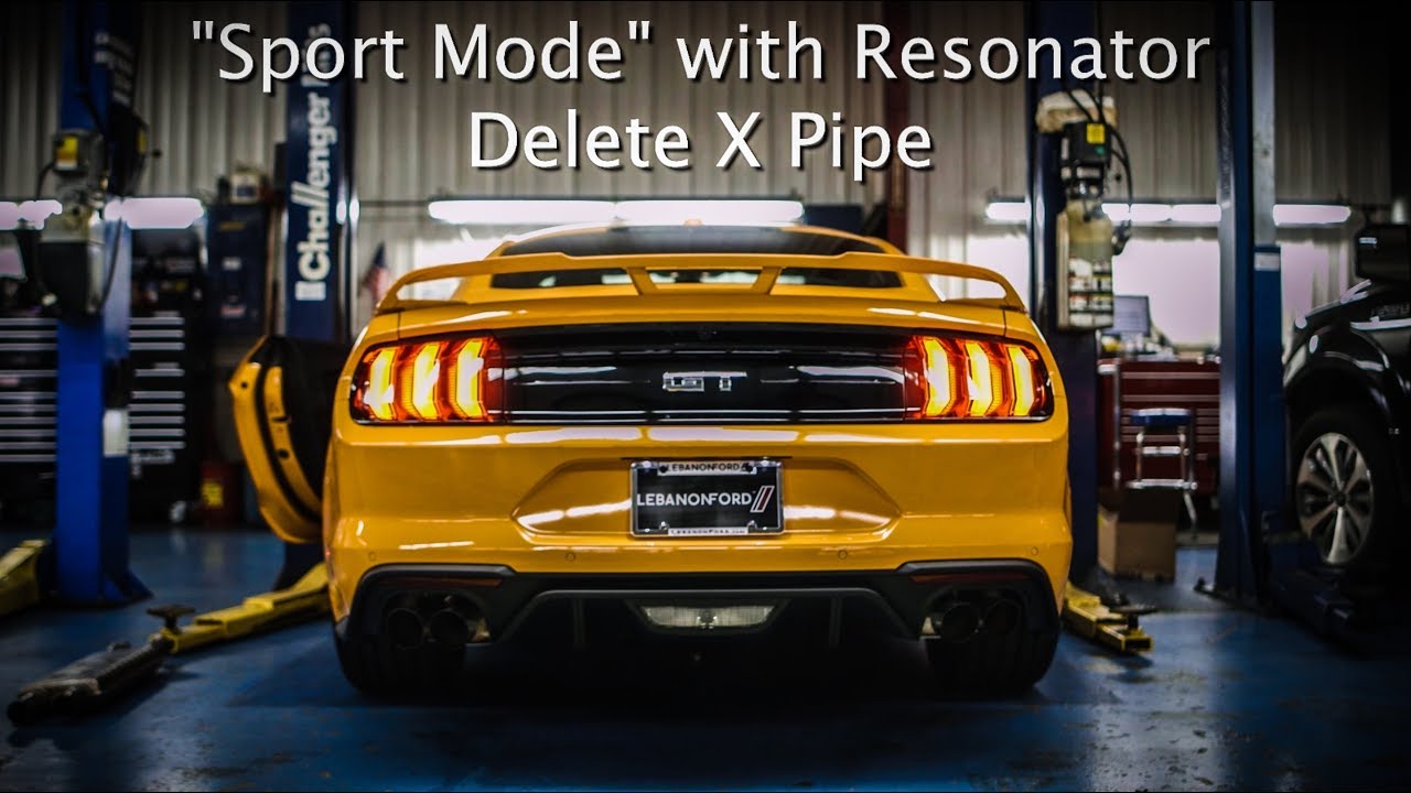 2018 MUSTANG WITH ROUSH RESONATOR DELETE X PIPE - BEFORE AND AFTER