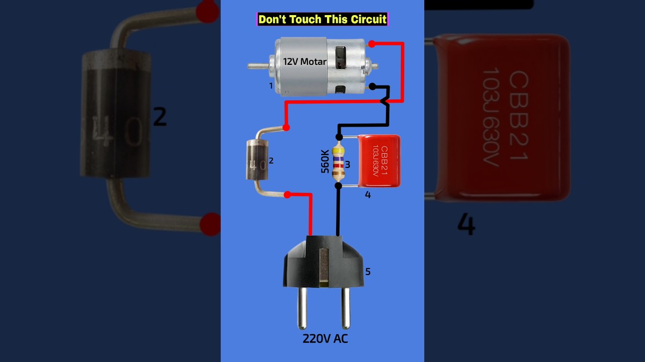 How To Run 12V DC Motor ON 220V AC #electronic #shorts #shortsvideo