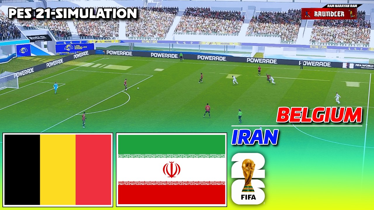 LIVE🔴Belgium vs Iran | FIFA World Cup 2026 | PES 21 Football Simulation