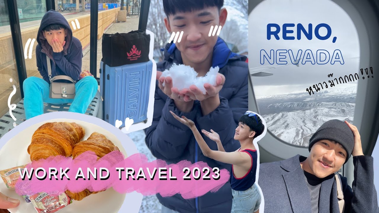 Work and Travel 2023 EP.2 ถึงรีโน่แแล้ว หิมะฉ่ำ ๆ My first snow in Reno, NV ❄️✨ Sunny in USA 🇺🇸