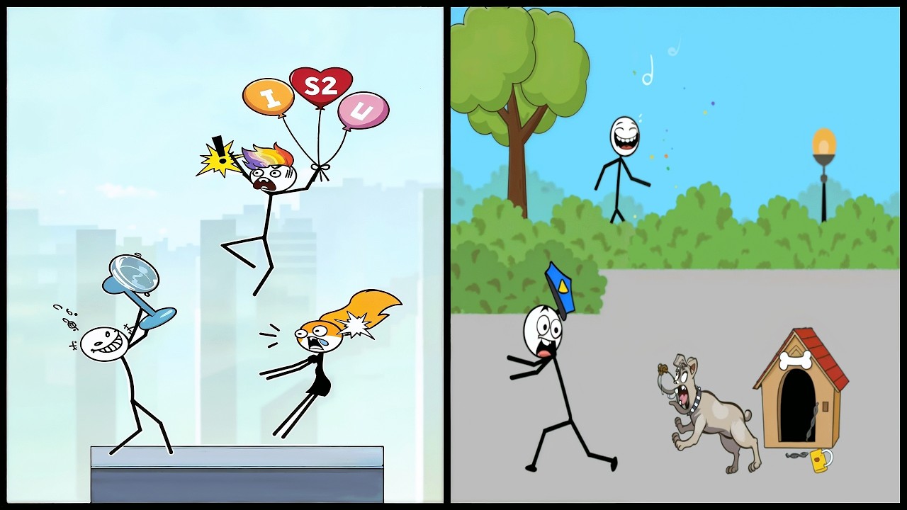 Mr Bounce VS Stick Robber - All Levels SpeedRun Ep 1