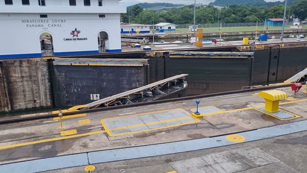Ship crossing through the PANAMA CANAL