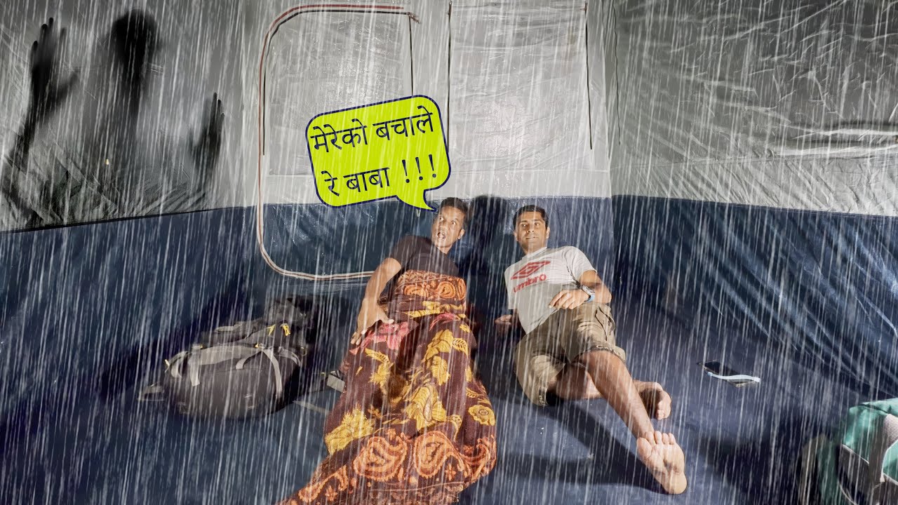 Camping In Heavy Rain At Haunted Place | Relaxing Rain Adventure With Friend | Camping Video 
