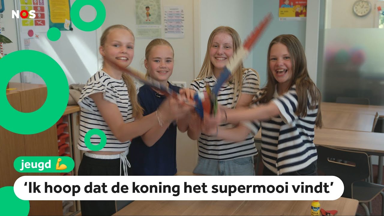 Kinderen in Doetinchem maken speciale versiering voor Koningsdag