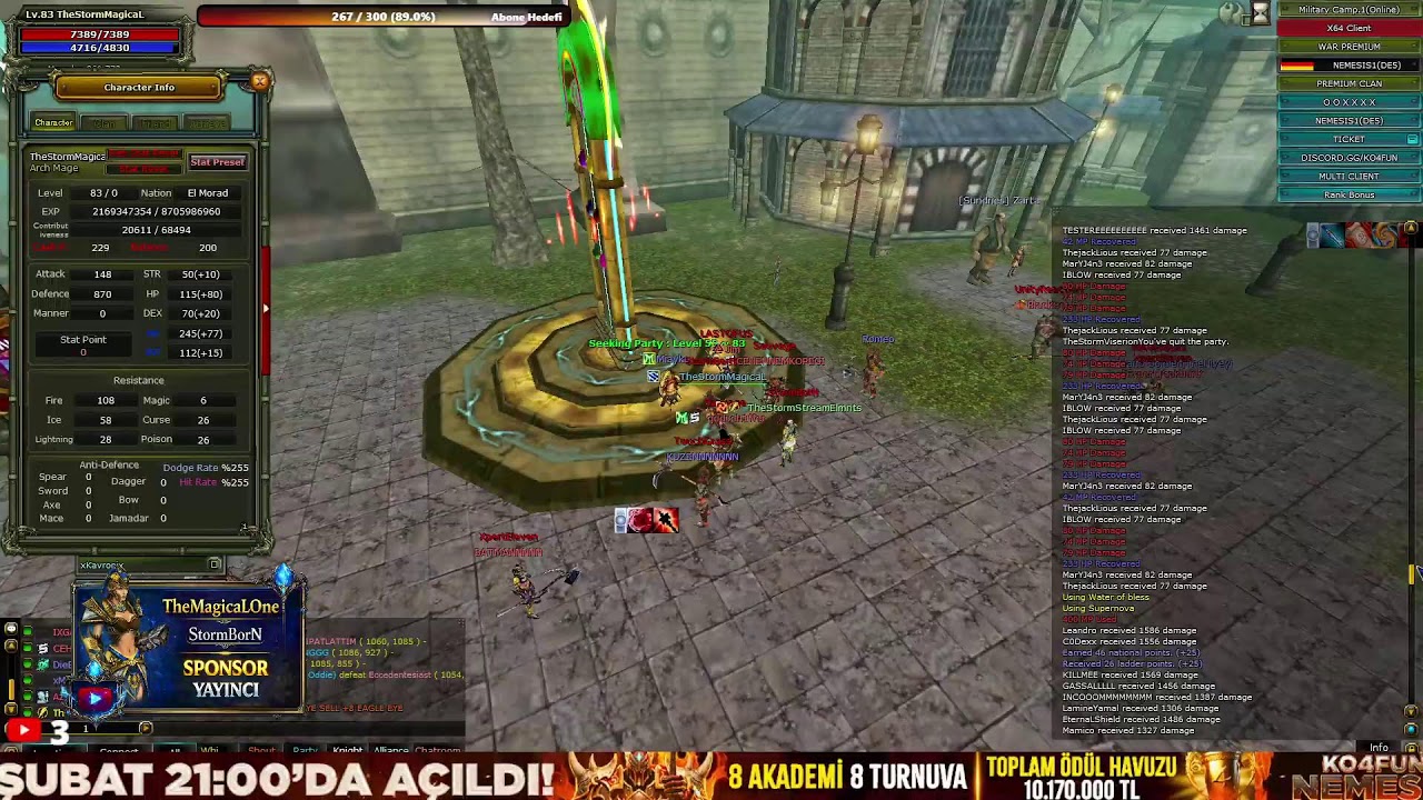 #KO4FUN 🏆  TheMagicaLOne / Mage PK 🔥NEMESIS AÇILDI 🔥 #Knight Online PVP #Canlı Yayın