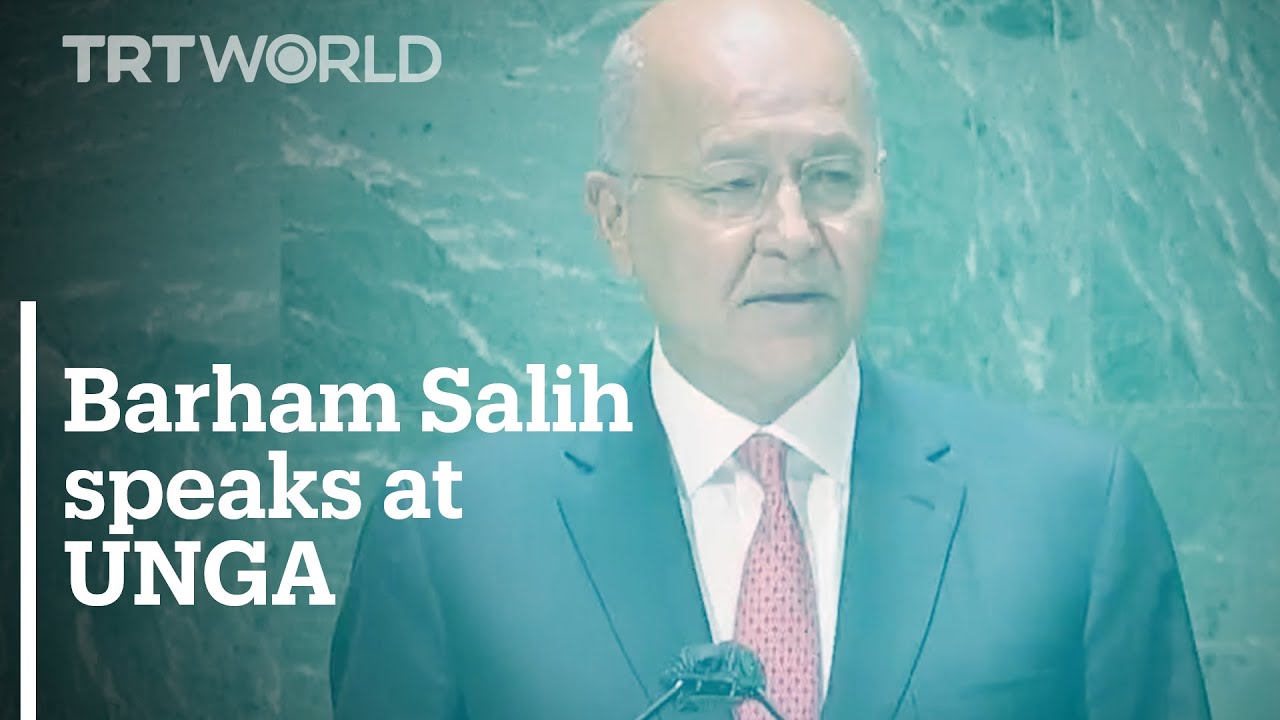 Iraq's President Barham Salih addresses the #UNGA76