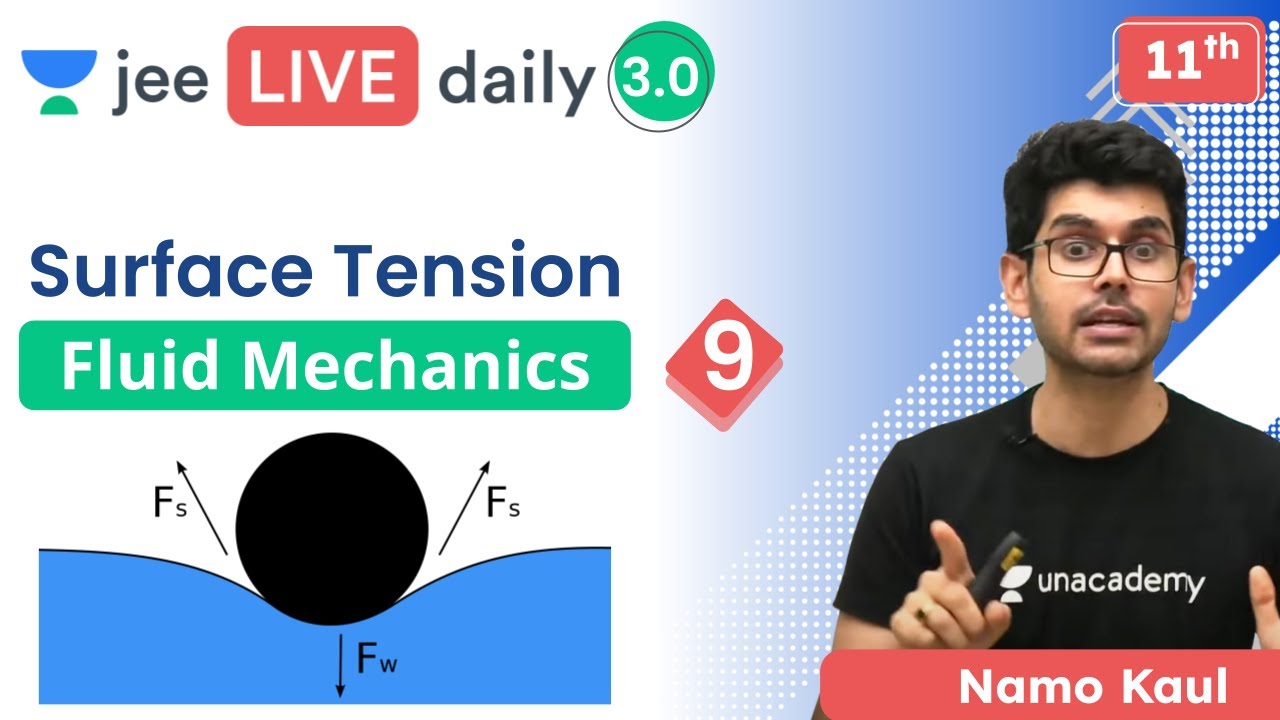 JEE: Fluid Mechanics L9 | Surface Tension | Unacademy JEE | IIT JEE Physics | Namo Kaul
