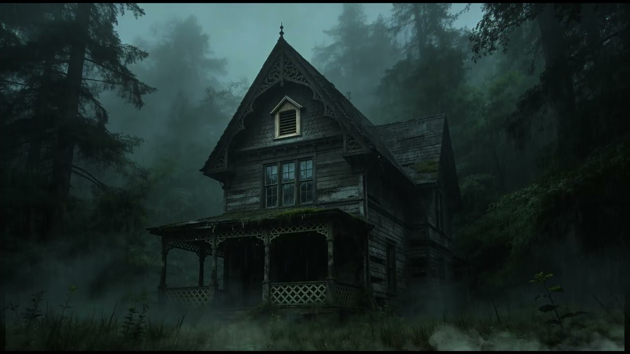 NO ADS ASMR Rain Sound - Rain at the Haunted House 🌧️ Dark Sleep ASMR
