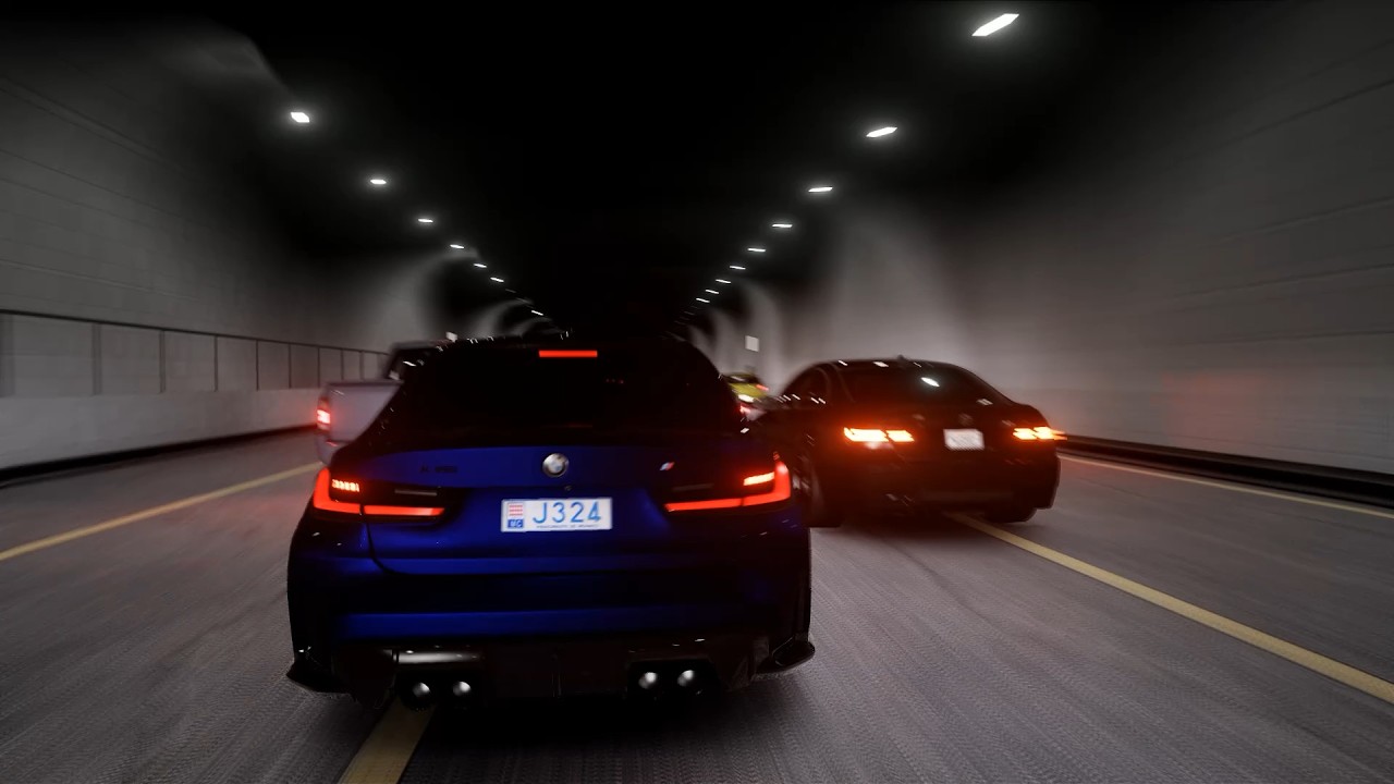 BMW Convoy Go Fast on Miami Highway [4K]