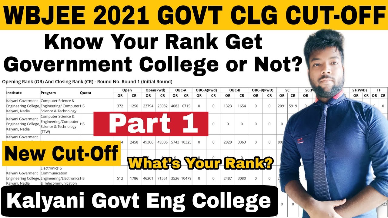 WBJEE 2021 Cut-Off | Know Your Rank Get Government College or Not? Kalyani Govt Engineering College.